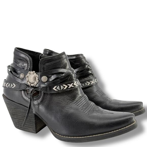 Durango Crush Western Ankle Bootie Boots Womens Size 9 Black - Picture 1 of 11